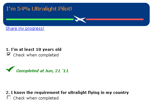Sample Ultralight Flying Checklist